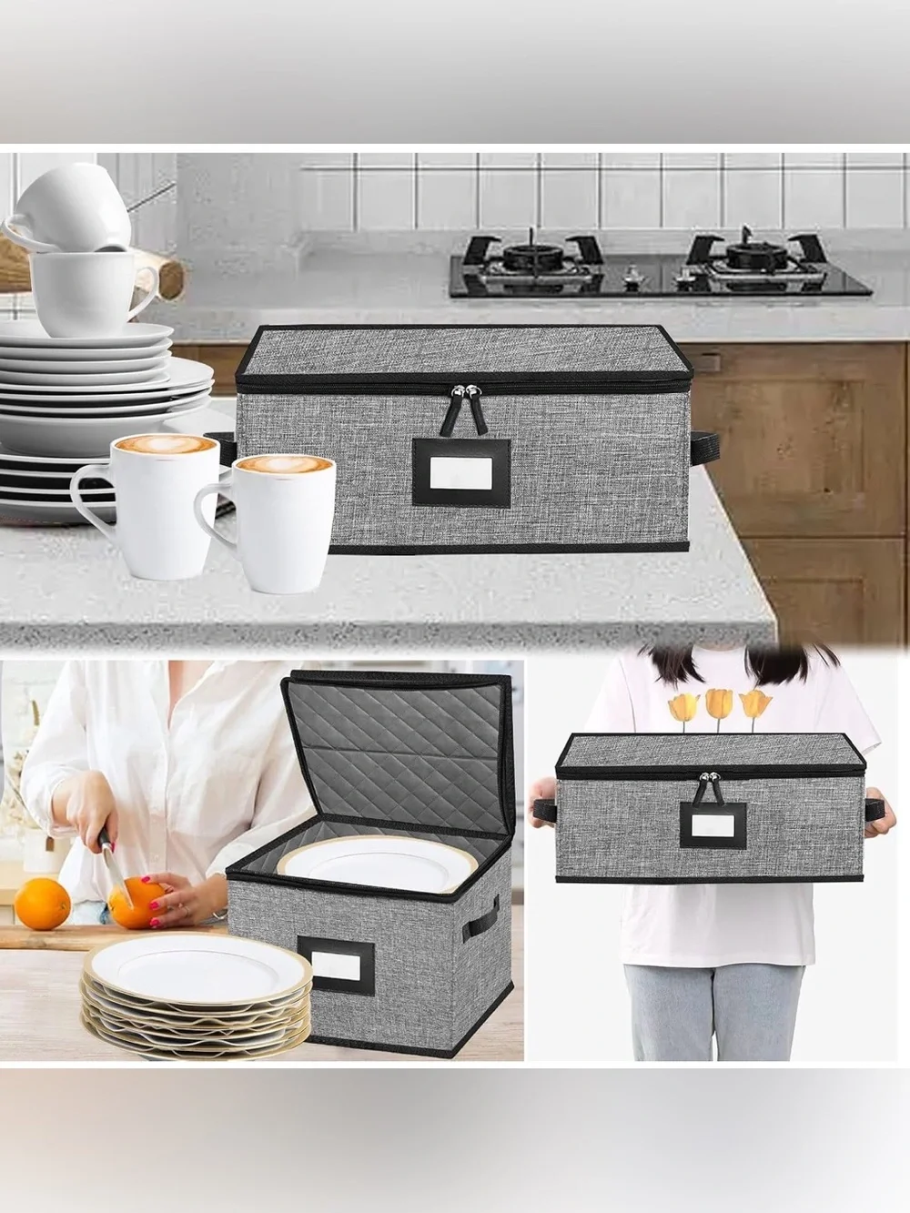 5 PACK China Storage Containers-Quilted Mug Storage and Moving Boxes for Dishes